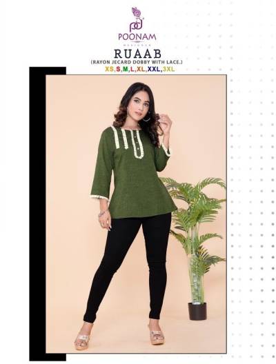 Ruaab By Poonam Designer Classy Style Short Kurti Collection